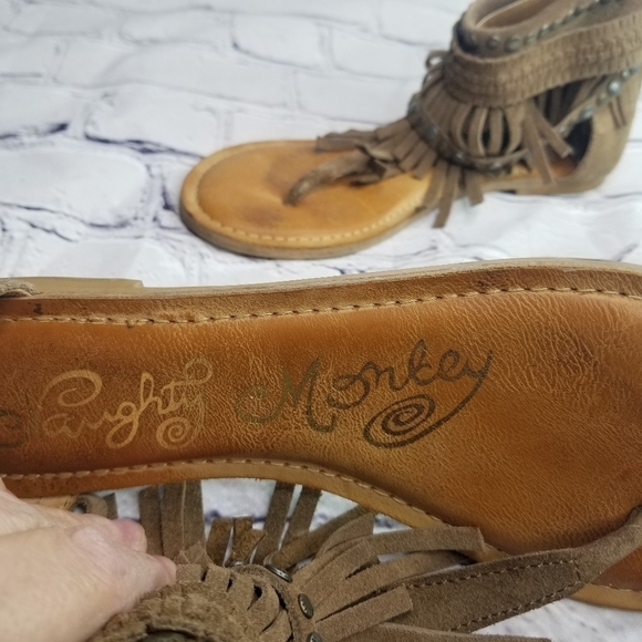 Naughty Monkey Hidden Treasure brown suede studded gladiator sandals - Picture 3 of 12